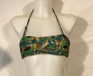 1137a NWT Bikini Bay Twisted Bandeau Top PPGR Green Plume Size 8